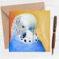 Preview: Blue Budgie greeting card