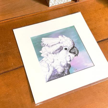 Papagei Wanddeko Kunstdruck weißer Kakadu