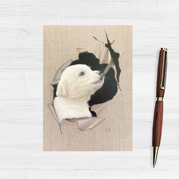 Golden Retriever puppy postcard